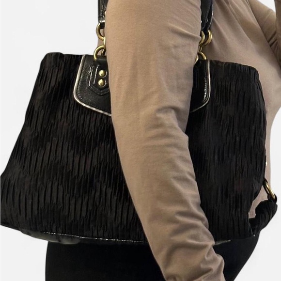 Coach Ashley Gathered Satin Carryall Tote / Satchel